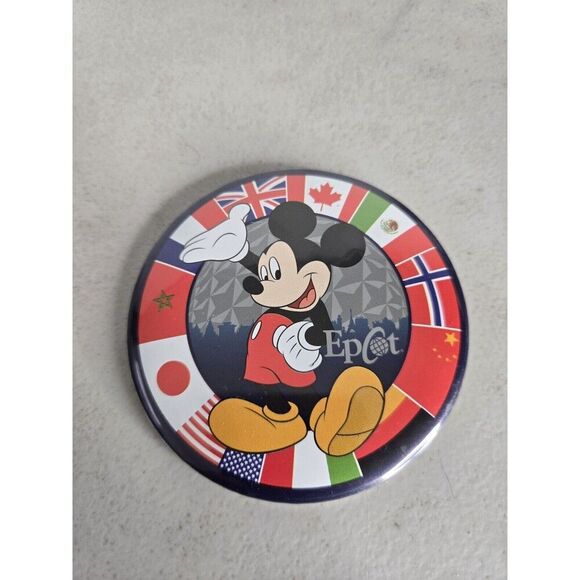 Mickey Mouse Epcot Button Pin World Flags Disney - Picture 4 of 4